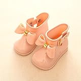 Kishiya子供　短靴　女の子　ちょう结び　カワイイ　雨靴　通気　 (11.8ｃｍ, ピンク)