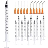 TOUFEIYUAN 10枚1mlシリンジ 注射器、14G、20G針付き、 液体測定シリンジツール。科学実験室、給餌ペット、オイルまたは接着剤アプリケーター用 (1ml-A)
