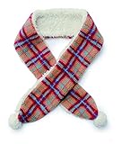 キーストーン チェックボアマフラー ピンク×ベージュ