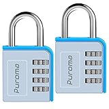 puroma組み合わせロック4桁ロッカーロック南京錠for School Gym Locker従業員ケーススポーツロッカーツールボックスと留め金storage-2パック