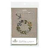DMC マカベアリス×「12ヶ月のモチーフとことり」 刺しゅうキット 3月 フラワーリース DMC-JPT41 ベージュ
