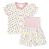 アスナロ（パジャマ・ルームウェア） 半袖パジャマ ベビー 女の子 子供 水玉柄 ドット 腹巻付 プリント95 ピンク