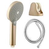 Joyoldelf シャワーヘッドセット 節水 シャワーホース シャワーフック 3モード ボタン付き マッサージ 防爆 快適なシャワー ゴールド