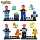 アニメPokemon Monster Pikachu Ash Ketchum建物ブロックおもちゃ4個フィットwith Lego