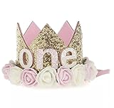 パーティーパーク ベビー キッズ 1歳 2歳 1/2（ハーフバースデー） one 誕生日 バースデー ハーフバースデー ミニフェルト 王冠 ヘアーアクセサリー ヘアーバンド 女の子 記念日 写真 撮影