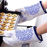綿の食品グレードのシリコーン布の手袋のシリコンマイクロ波ノンスリップの手袋を追加する手袋オーブンの家庭を絶縁を追加 (手袋のペア)