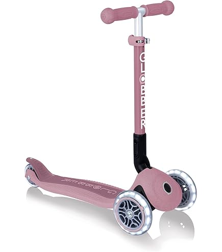 Globber Primo Foldable Scooter with Lights,Navy Blue