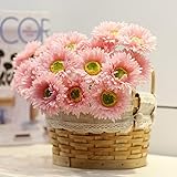 MYJP DIY手作りブーケ フラワーアレンジ デイジー/雛菊の造花 シルクフラワー 花束 花冠 インテリア飾り 本物みたい 母の日ギフト 6本セッド(ピンク)