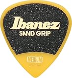 Ibanez アイバニーズ ピック PA16MSG-YE MEDIUM（0.80mm） サンドグリップ ショート･ティアドロップ (イエロー)