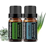 GREENSLEEVES エッセンシャルオイル 100％ ピュア精油 ナチュラル ディフューザー用 マッサージ用 アロマ テラピー 10ml (ベチバー ユーカリ)