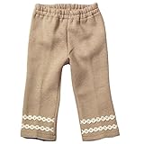 《H28年秋冬物》(日本製) Pample Mousse(パンプルムース) 裏起毛裾花柄レース付き長丈パンツ 90cm/MO NO.DP-63356