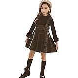 [MEISS] トップス + サロペット 2点セット 女の子 チェック柄 ジャンパースカートワンピース 春秋 長袖 重ね着風 ガールズ 可愛い 通園 通学 きれいめ ファッション