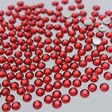 ラインストーン デコストーン レッド 3mm 約1000粒 ネイルストーン ネイルパーツ うちわデコ 平底ストーン デコ用 NYANDELMO ND-0380-R01-RD-3mm