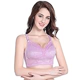 Noレディースマタニティ授乳ブラパッド入りノンワイヤーシームレスプッシュアップスリープブラアンダーワイヤー カラー: パープル
