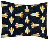 SheetWorld Crib / Toddler Percale Baby Pillow Case - Outer Space - Made In USA by sheetworld