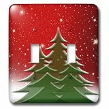 Sven Herkenrathクリスマス – グリーンクリスマスツリー – 照明スイッチカバー – ダブルトグルスイッチ( LSP _ 236532 _ 2 )