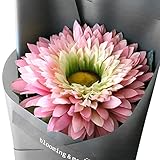 【Blooming＆me】フラワーデザイナー推薦 枯れない 高品質 上質な造花 ギフト プレゼント 「夏の花」向日葵 ブロッサム ヒマワリ ブーケ (ピンク) [並行輸入品]