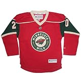Min Wild Suter # 20 Boys Hockey Jersey /セーター レッド