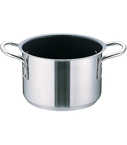 業務用EBM モリブデンジ 半寸胴鍋 目盛付27cm 深さ 18cm10L 蓋付 Amazon