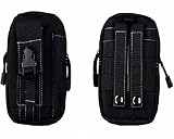 サバゲーポーチ　タクティカルポーチ 腰袋 スマホ収納　 サバイバル装備 ウエストポーチ ガジェットポーチ ベルトポーチ ミリタリー アウトドア (ブラック)
