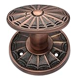 Adonai Hardware Habazinaiah Brass Door Knob with Rose (Antique Copper)