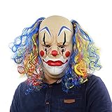 Curly Bald Clownハロウィーンボール出口パフォーマンス小道具テロリスト面白いラテックスマスク
