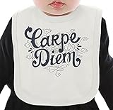 Carpe diem ネクタイを有する有機ビブ Medium