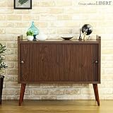 キャビネット 木製 アンティーク リビング 本棚 収納 幅88 完成品 IW-240