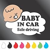 赤ちゃん ステッカー BABY IN CAR （Aタイプ）　ホワイト