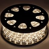 Best Choice Products 50 ft LEDロープライト防水屋内屋外パーティークリスマス装飾照明暖かいクリーンホワイト