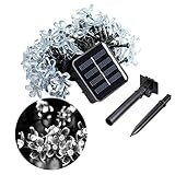 AMAA ソーラー イルミネーションライト　 ソーラー充電式 　花柄　ストリングライト 装飾ライト　 ハロウィン装飾　クリスマス 学園祭 LED飾り　ガーデンライト 50LED 全長6.8M 　電飾 