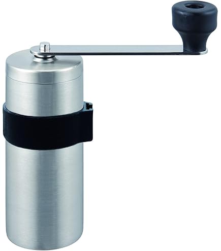 コーヒーミル Amazon｜川崎合成樹脂 手挽きコーヒーミル シルバー 豆容量30g