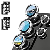 Sotarino カメラフィルム 適応 Galaxy S26 Ultra カメラカバー レンズ保護【アルミ合金製+強化ガラス】9H 強化ガラス 耐衝撃 独立型 露出オーバー防止 ギャラクシー S26 Ultra 用 カメラ保護カバー 粘着性強い 貼りやすい【 2セット】 (シルバー)