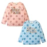 (ピンク/90cm)ベビー服 女の子 Tシャツ 長袖 ドット柄 女児 ベビー