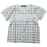 《春夏対応》 nico hrat(ニコフラート) 製品洗い加工済み 42/2天竺チェック半袖Tシャツ 110cm /OW NO.B-270116