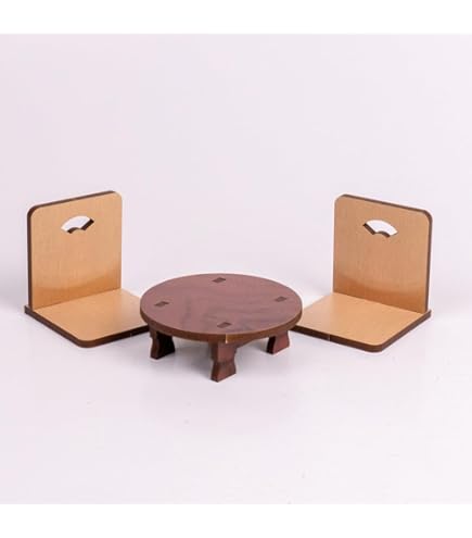 Amazon | 和風ミニチュアドールハウス 和家具 ちゃぶ台 ライト