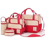 TechnoTec Multi-Function Baby Diaper Nappy Bag/Mummy Changing Set Handbag (Red) by TechnoTec