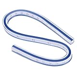 Tuankay 自在曲線定規 ルール 測定 センチ目 尺目 兼用 クラフト ツール 木工 建設 図面 4サイズ