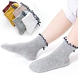 [インソミラ] InSomila 夏 秋 子供のソックス 綿 子供靴下 キッズ ソックス メッシュ 5足 セット 女の子 お姫様 リボン ベビー シンプル カラー 柔らかい (秋冬タイプ　L(19-2