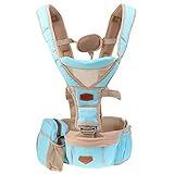 Lovoski 赤ちゃん　人間工学　ベビーキャリア　ヒップシート　抱っこひも　ベビースリング　全4色 - スカイブルー