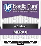 Nordic Pure 20 x 25 x 5hm8 + C - 2 Honeywell交換MERV 8 PlusカーボンAC炉エアフィルタ、QTY 2