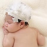 Domybest可愛いベビー キッズヘアバンド リボン ホワイト　カチューシャ　伸縮性レース　ホワイト　 新生児 赤ちゃん 出産祝い 結婚式　内祝い お宮参り 誕生日 100日記念 こどもの日 記念撮