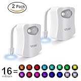 Motion Activatedトイレ夜ライト、2パックwebsun 16 LEDトイレシートの色変更ライト