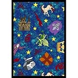 Joy Carpets Playful Patterns Children's Mythical Kingdom Area Rug, Multicolored, 3'10" x 5'4" by Joy