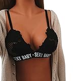 レディーズ 背中魅せ セクシー レース 刺繍 美胸 YOKINO 美胸 総レース ナイトブラ ルームブラ 豊富 大きいサイズ グラマー (XL, ブラック)