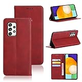 適用 Galaxy A52 5G ケース 手帳型 適用 ギャラクシーA52 5G / A52s 5G 手帳型ケース 適用 Galaxy A52 5G SC-53B スマホケース カバー 手帳型 PUレザー カード収納 財布型 耐衝撃 ケース マグネット スタンド機能付き 5色(適用 Galaxy A52 4G/a52 5G/A52s 5G ケース 手帳型) (レッド)