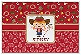レッドWesternランチョンマット(ラミネート加工) ( Personalized )