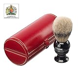 Kent Medium, Pure Silver-Tipped Badger Shaving Brush, Black by Kent