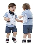 SOPOベビー男の子フォーマル夏Outfit (ベスト、シャツボウタイ、ショーツブルー1 – 5歳 5t ブルー