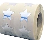 Smart Sticker Silver Star Shape Stickers - 3/4” Inch - 500 Per Roll - Shiny Metallic Foil - Teacher 